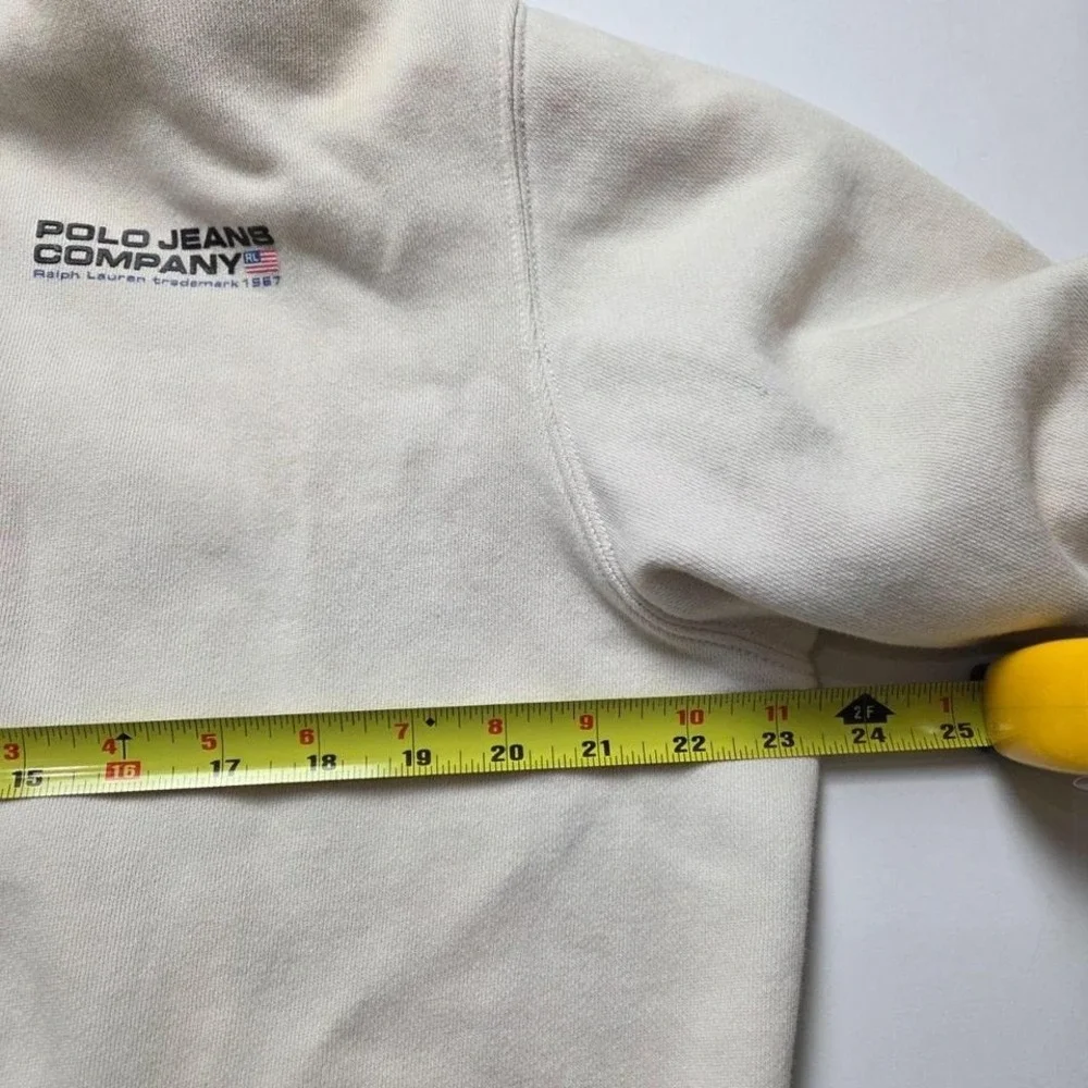 Vintage POLO Ralph Lauren Y2K White Zip Up Logo Hoodies Size XL‎